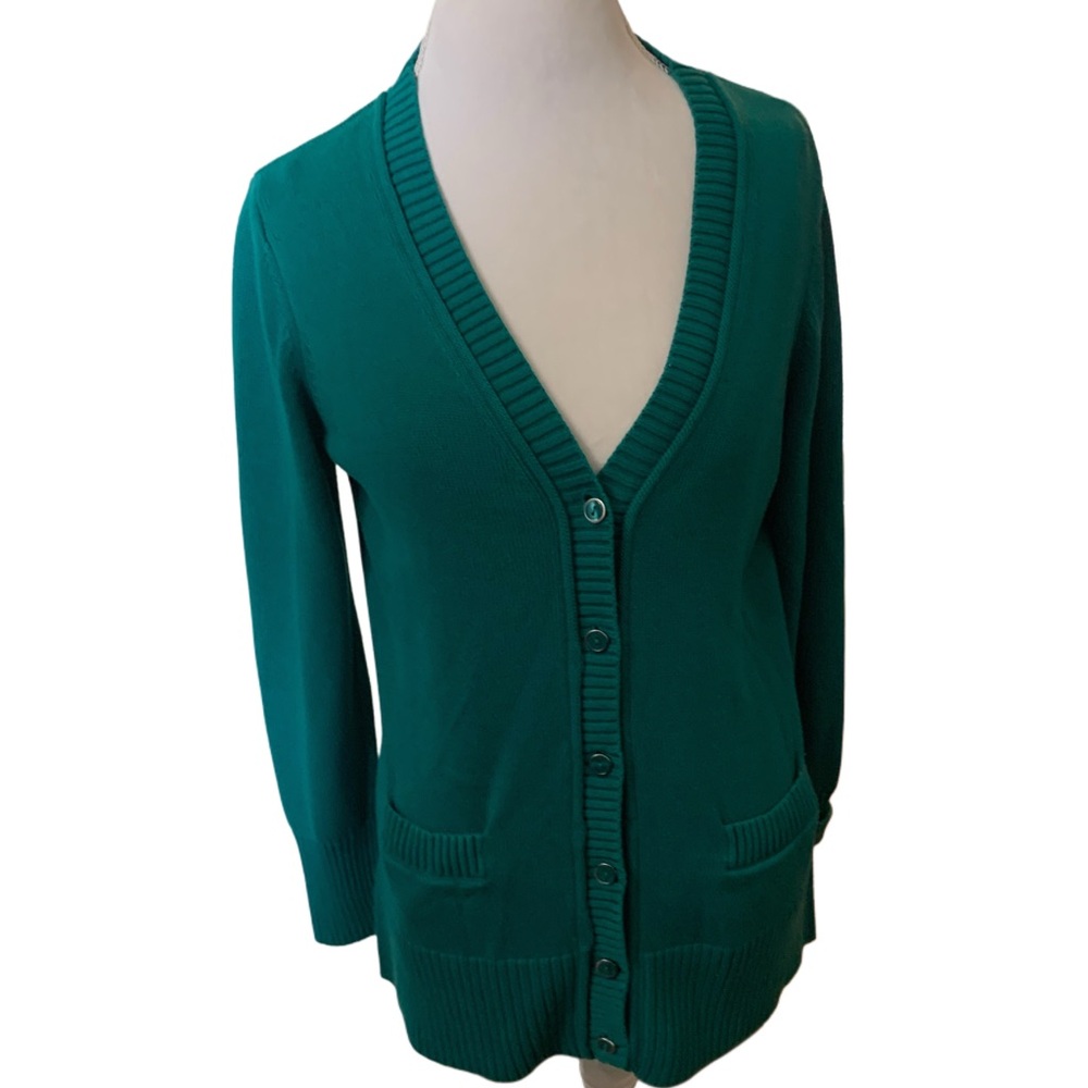 Isaac Mizrahi Live Essentials Green Cardigan